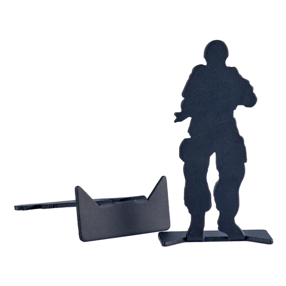 6 uds IPSC objetivo de tiro táctico soldado de pie Kit de tiro con arco duradero Metal negro Paintball Airsoft accesorios de caza - imagen 3