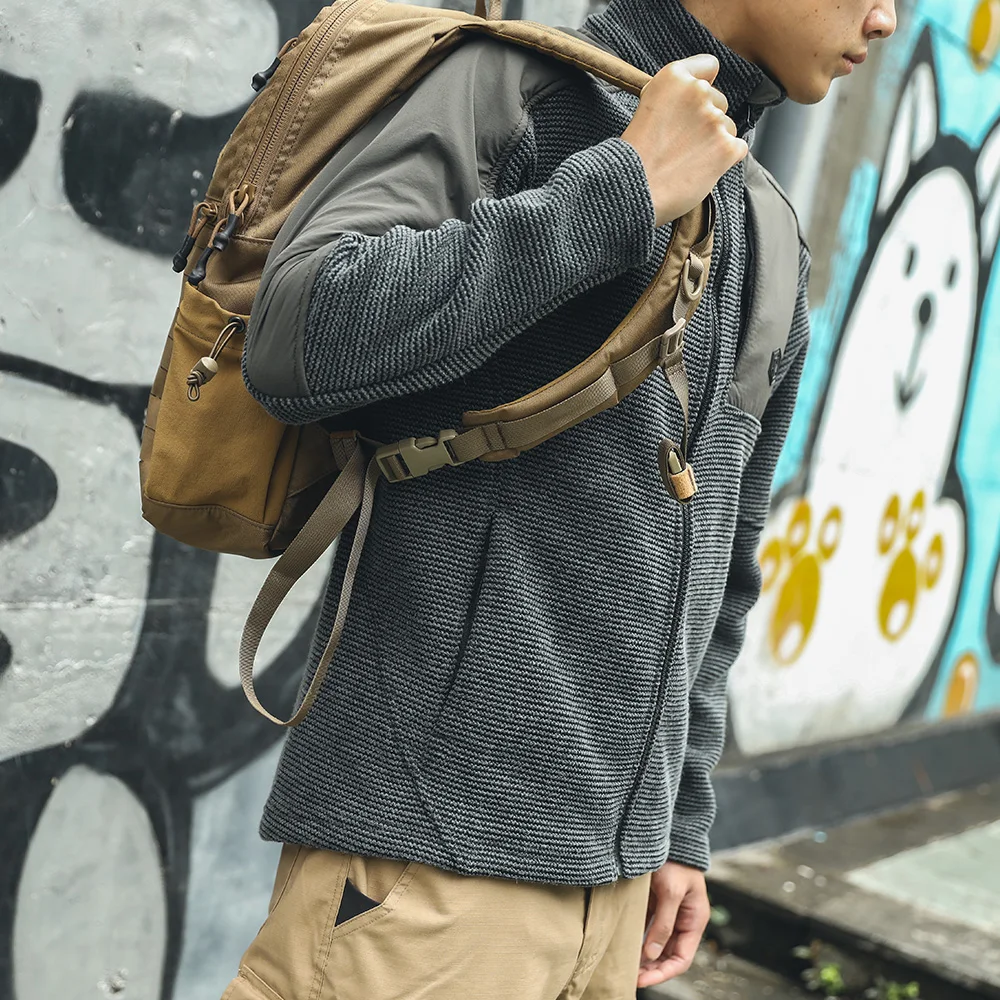 Emersongear etiqueta azul chaqueta táctica de gamuza polar abrigo cortavientos calidez Camping Casual combate senderismo viaje gris EMB9593 - imagen 3