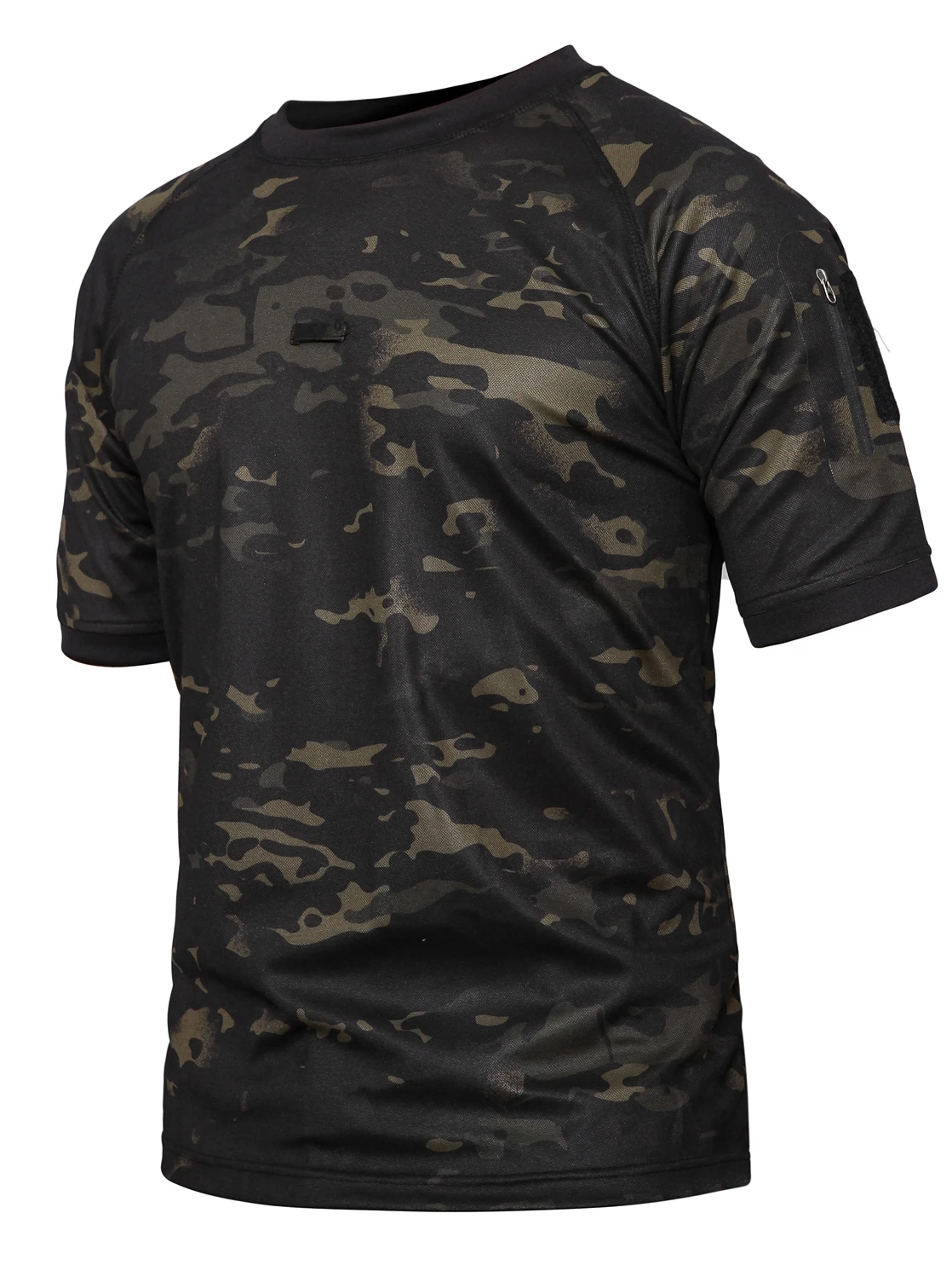 Camiseta de secado rápido al aire libre para hombre, ropa de entrenamiento de combate, manga corta, cuello redondo, Camuflaje, pitón táctico, Verano - imagen 3