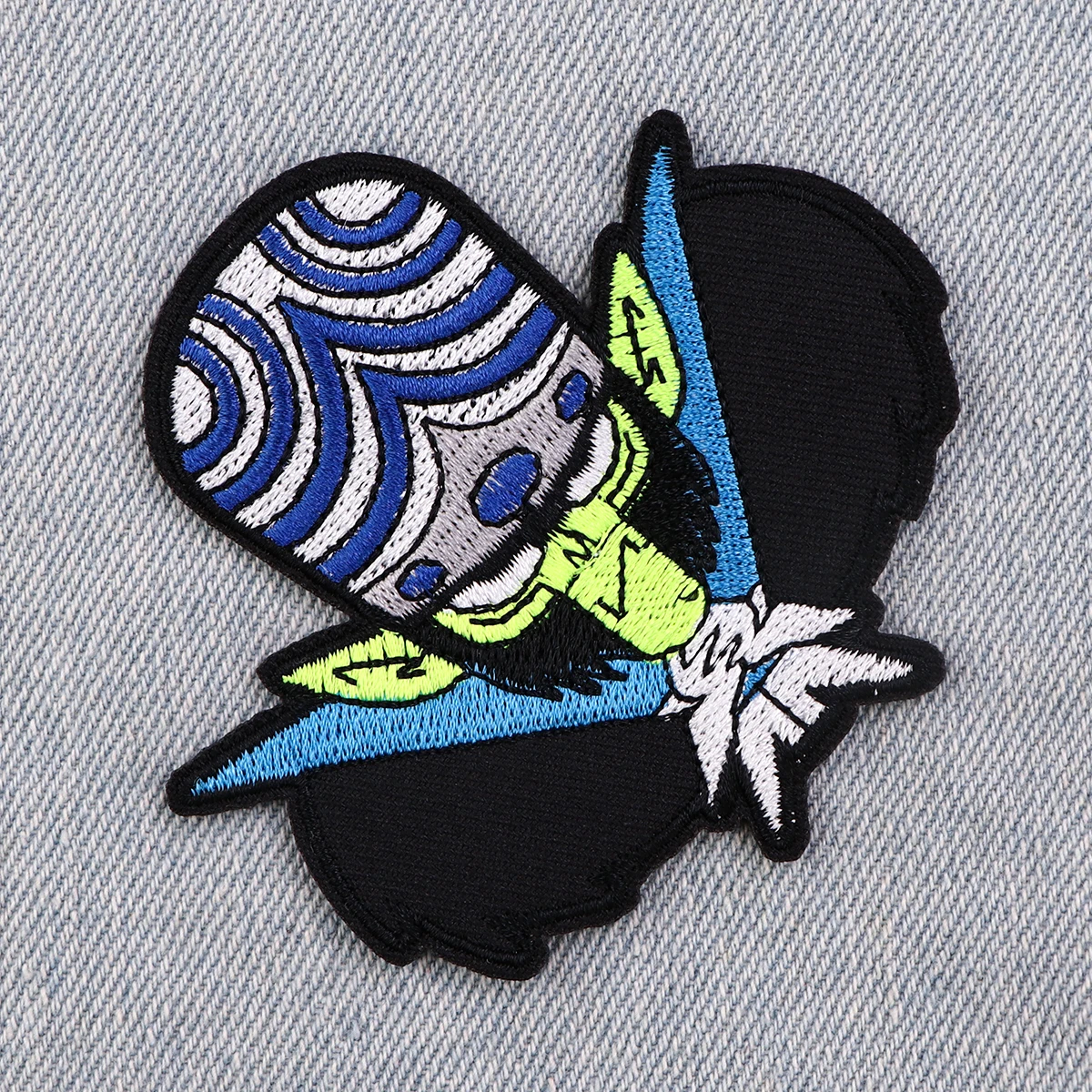Parche divertido de villano para planchar, parches de dibujos animados para ropa, parches bordados en ropa, decoración de rayas Punk - imagen 3