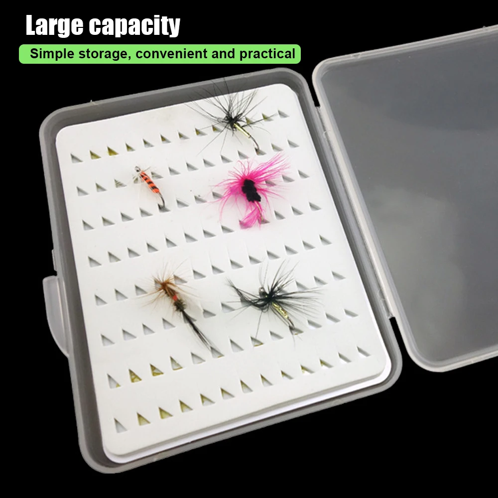Caja transparente para señuelos de pesca S/M/L, caja delgada de espuma impermeable para señuelos, anzuelo para cebo de pesca con mosca, aparejos de trucha, contenedor de almacenamiento - imagen 3