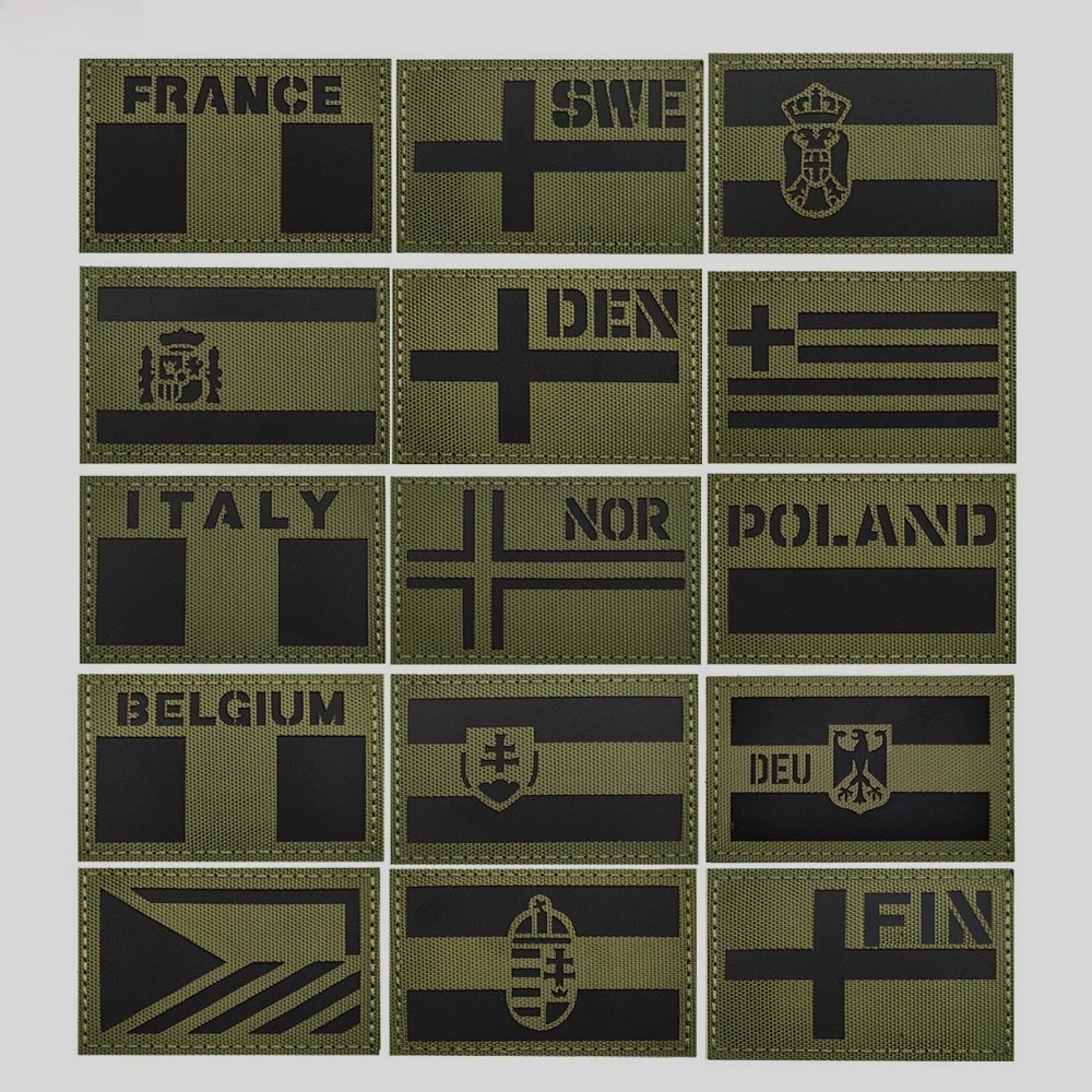 Francia España Polonia Alemania Italia Bélgica emblema parche táctico mochila chaleco chaqueta gancho y bucle insignia de moral pegatinas tácticas