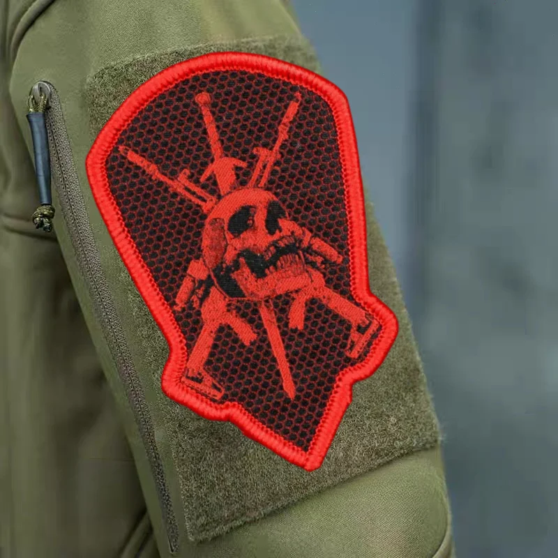 Parche táctico de moral del cráneo de la Unión de la fuerza y la espada, parche de gancho y bucle estampado, insignia del ejército militar SOBR, brazalete, pegatinas para mochila - imagen 5