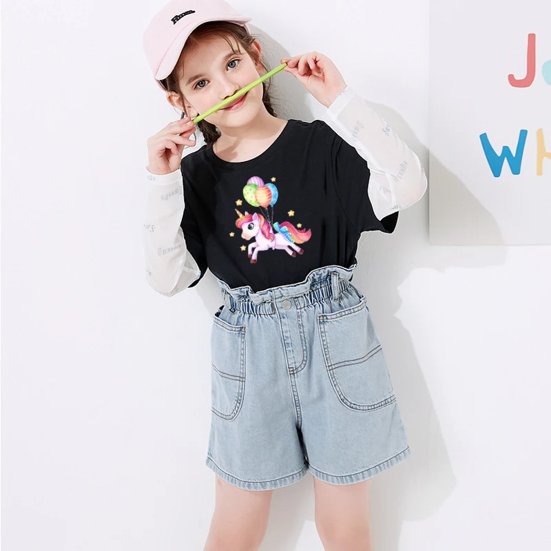 Parches térmicos de unicornio arcoíris para ropa, transferencia de calor para ropa, pegatinas de dibujos animados para ropa, bricolaje, Animal - imagen 5