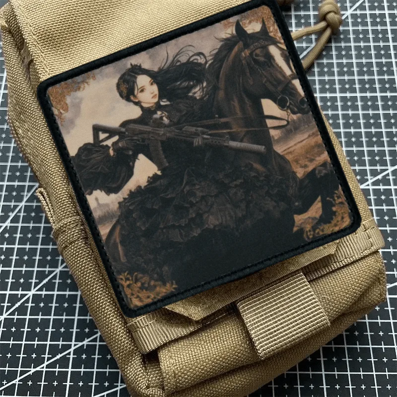 Parche "Banzai" para niñas, parches de gancho y bucle impresos divertidos para ropa, insignia de moral militar, brazalete, pegatinas para mochila - imagen 4