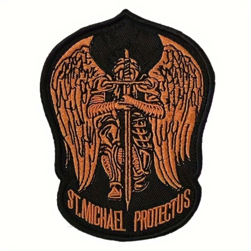 parches velcro mochila tácticos de bordados St. Michael-Parche de Velcros bordado para ropa, Velcros, velcro, protección táctica de guardián, mochilas Molle - imagen 5
