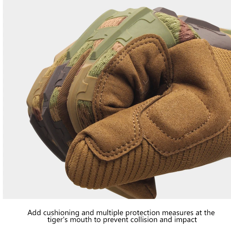 Guantes de combate militar de dedo completo para hombre, tiro con pistola de aire tipo bala de color con pantalla táctil, caza, guantes de camuflaje antideslizantes, usables - imagen 5