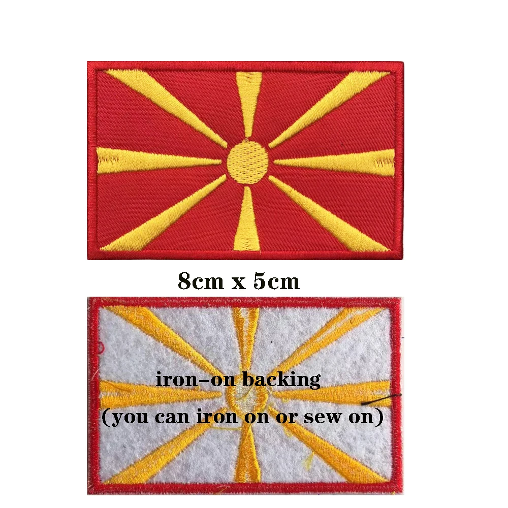 Parches bordados de la bandera de Albania, banda para el brazo, con gancho y lazo, para planchar, 1 unidad - imagen 2