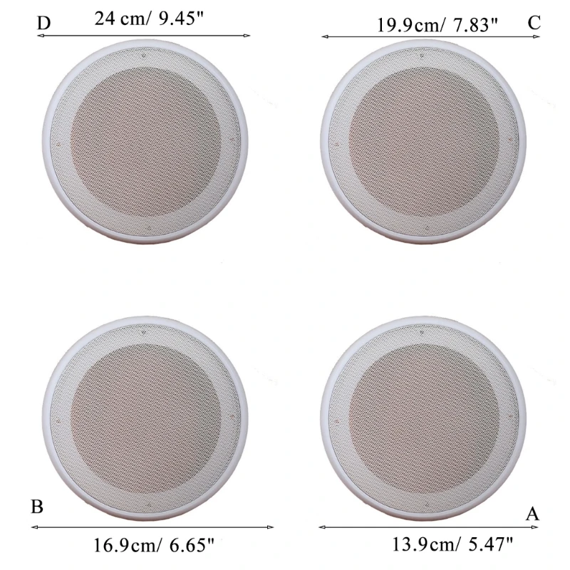 Cubierta de malla para altavoz de techo de 4/5/6, 5/8 pulgadas, rejilla de Subwoofer de red, protector circular K1KF - imagen 3