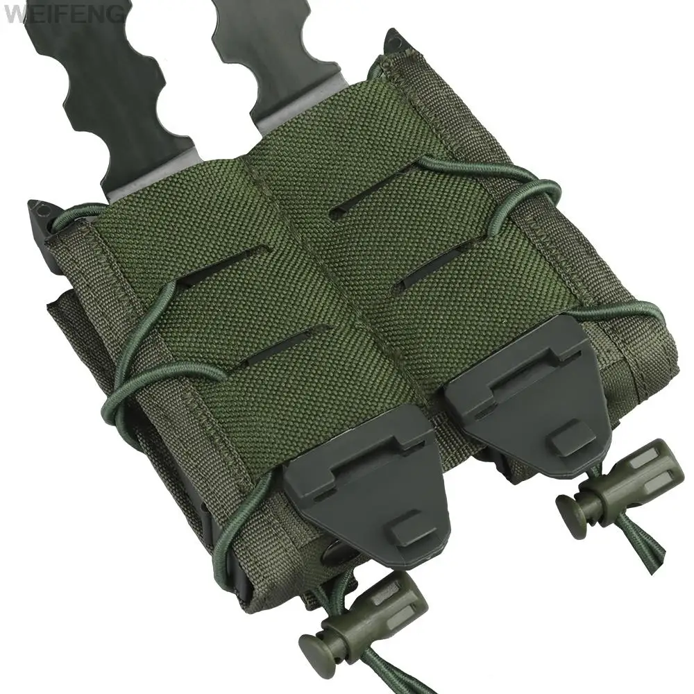 Bolsa táctica doble/Triple de 9mm para revistas de caza, bolsa Molle para linterna, soporte para antorcha, funda para cuchillo de caza - imagen 4