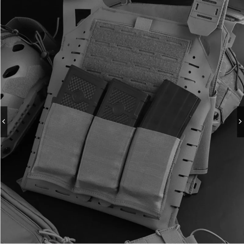 Bolsa táctica de 5,56/7,62mm, ligera, elástica, Triple Mag, caza CS Wargame Molle, accesorios del sistema, riñonera, funda - imagen 2