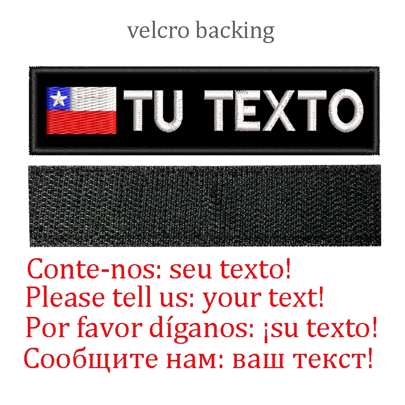 Parches de nombre de bandera de Chile personalizados para ropa, uniforme, sombrero, mochilas tácticas del ejército, arnés de cuello para mascotas, planchado o respaldo de gancho - imagen 5