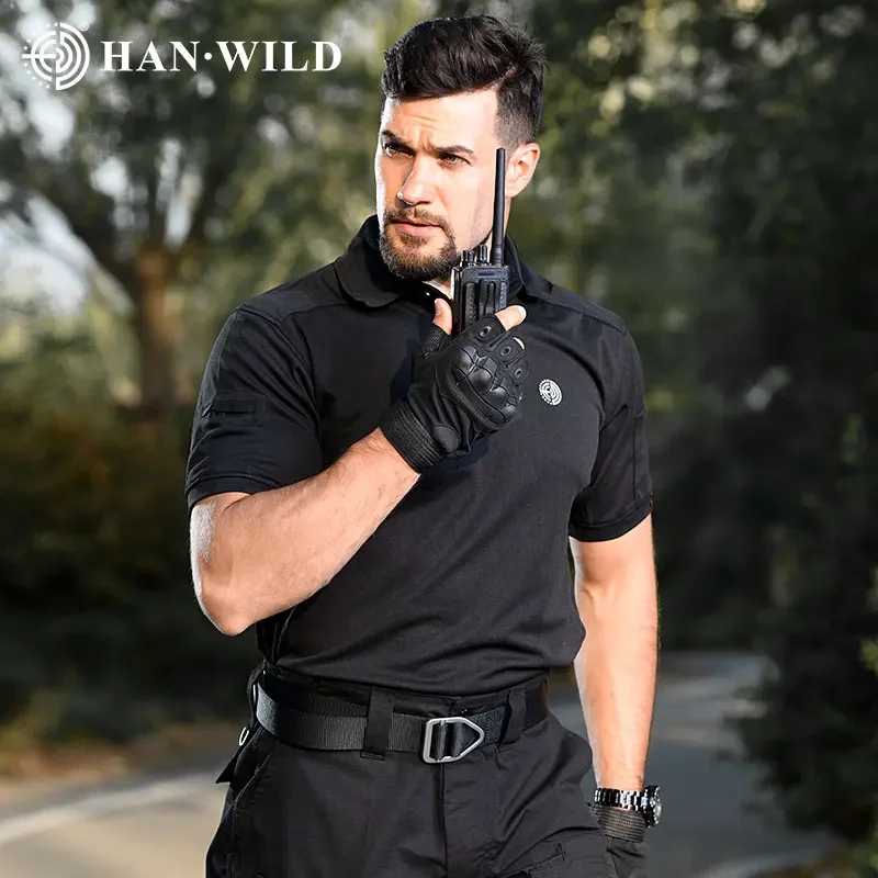 Camiseta táctica informal de secado rápido para hombre, pantalón corto deportivo de verano, camisa lisa de manga para senderismo y acampada, camisetas transpirables para entrenamiento de caza al aire libre - imagen 3