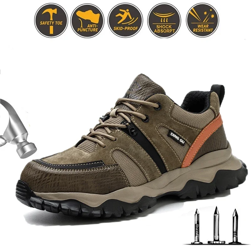 Nuevos zapatos de seguridad para hombre, botas protectoras de seguridad deportivas antigolpes y antipinchazos para el trabajo, zapatos de senderismo para hombre - imagen 4
