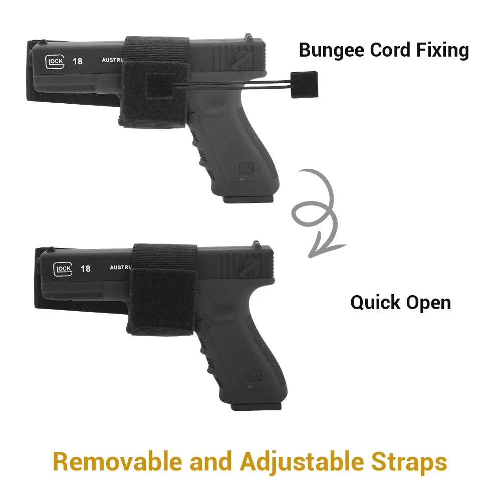 Funda de pistola Universal para transporte oculto, funda de pistola, almacenamiento de pistola Glock, soporte de transporte oculto con gancho y bucle - imagen 2