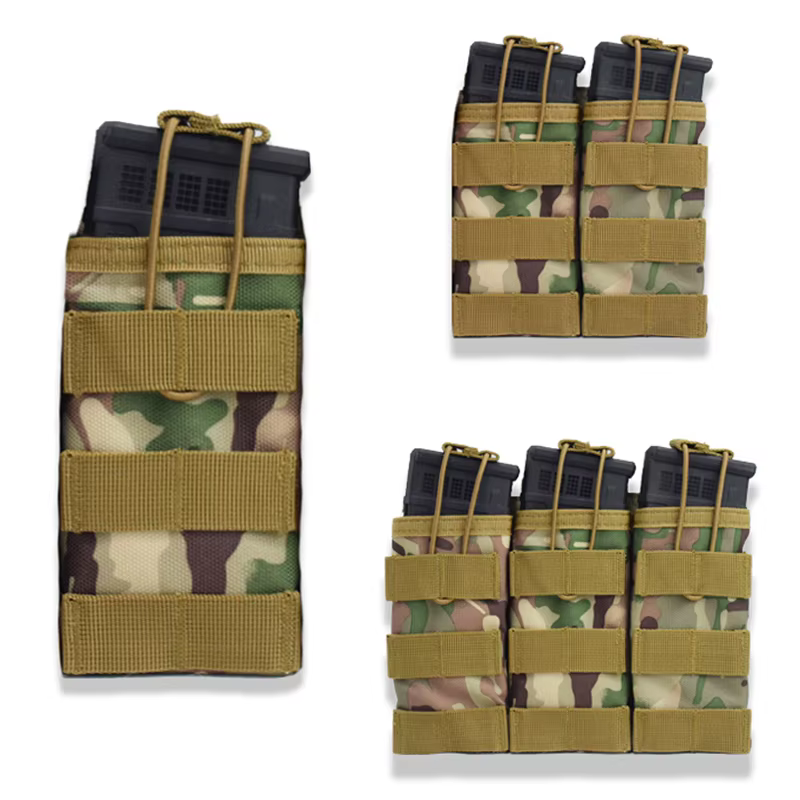 Bolsa táctica MOLLE de Nylon para revistas, bolsa de accesorios individual/doble, para caza al aire libre, Paintball, Airsoft Gear, Triple cartucho - imagen 5