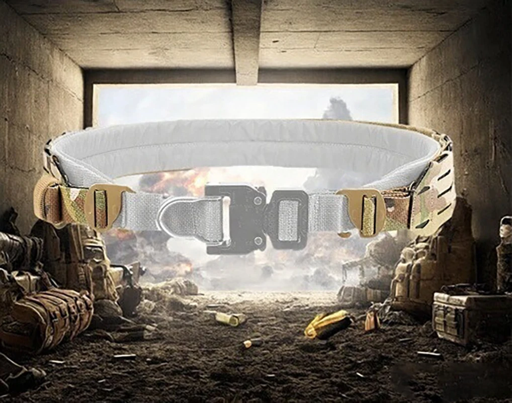 Cinturón táctico ligero V2 con sistema de correas MOLLE para equipo al aire libre, transporte diario, cinturilla ajustable