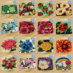 Smyrna kit de gancho de pestillo floral para alfombras y cojines