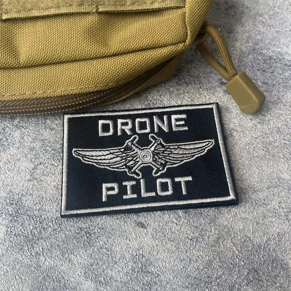 Parche "DRONE PILOT", insignia de moral táctica, parches bordados de gancho y bucle, brazalete del ejército militar, pegatina para mochila - imagen 3
