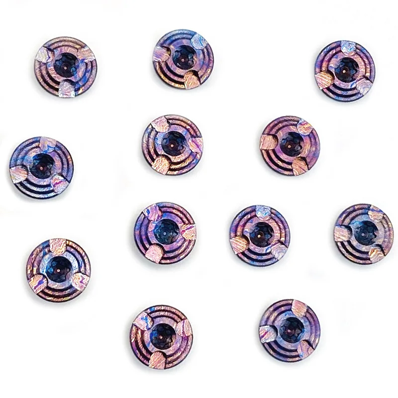 CNC Damasco patrón cuchillo mango Timascus titanio M4 tornillo clavo T10 Torx cabeza de botón DIY hacer piezas de accesorios - imagen 4