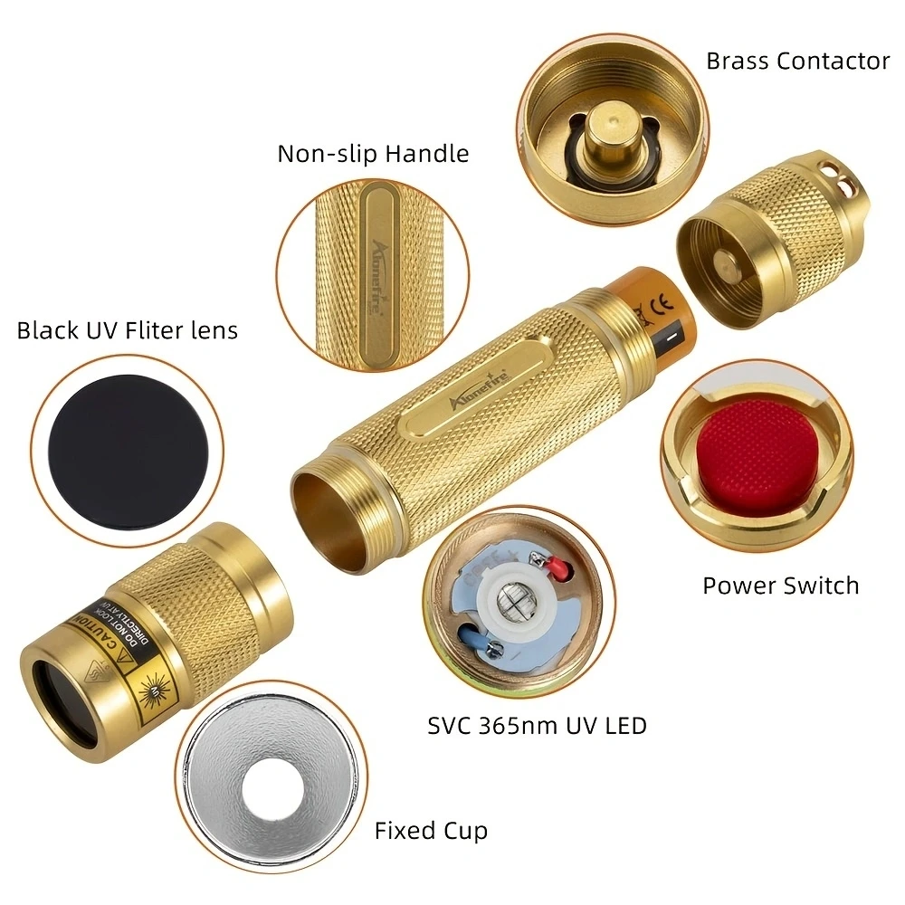 Linterna ultravioleta de alta potencia de 365nm, luz negra para curar mascotas, perro, gato, orina, marcador, mineral, dinero, escorpión, antorcha de luz a cuadros - imagen 5