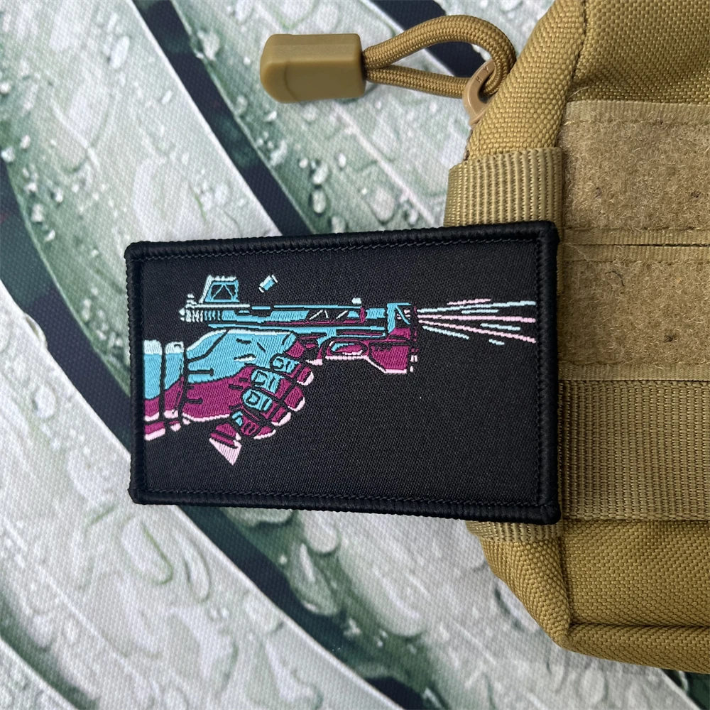 Insignia de moral impresa Doomer Cyber Blaster TFD de la Fuerza de Tarea, parches tácticos, pegatinas militares del Ejército esquelético rojo - imagen 4