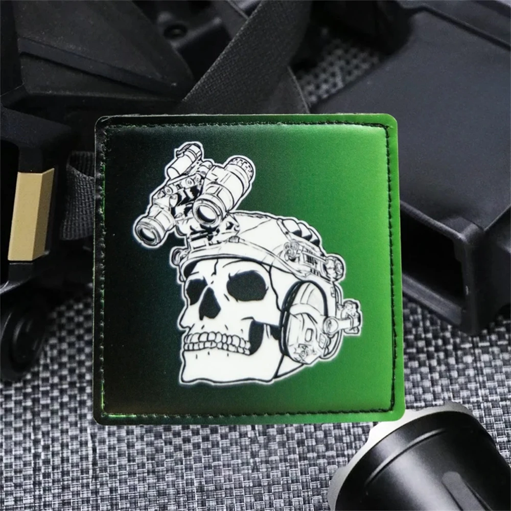 Esqueleto con parche impreso NVG, parches de gancho y bucle de moral táctica para ropa, mochila, pegatinas decorativas - imagen 2
