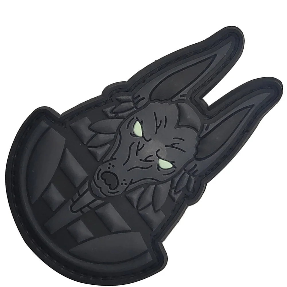 Parche luminoso Anubis, velcro de gancho y bucle de PVC para una fácil fijación a bolsas, chalecos, bolsas Molle tácticas para ropa que brillan en la oscuridad - imagen 2