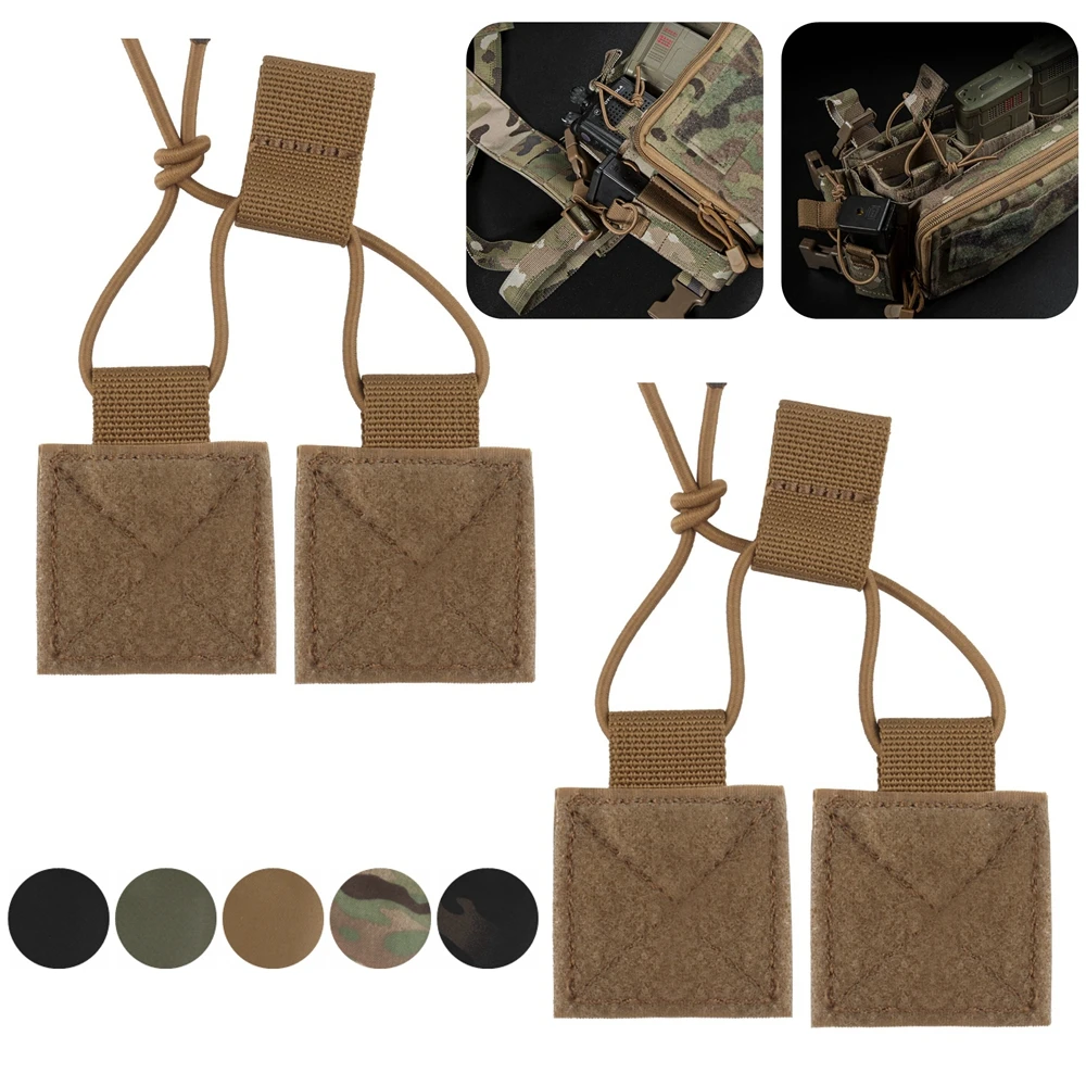 Paquete de 2 sujetadores de lengüeta de retención táctica para organizador de sujetadores, retenedor de correas, hebilla de cinta de encuadernación elástica para chalecos tácticos