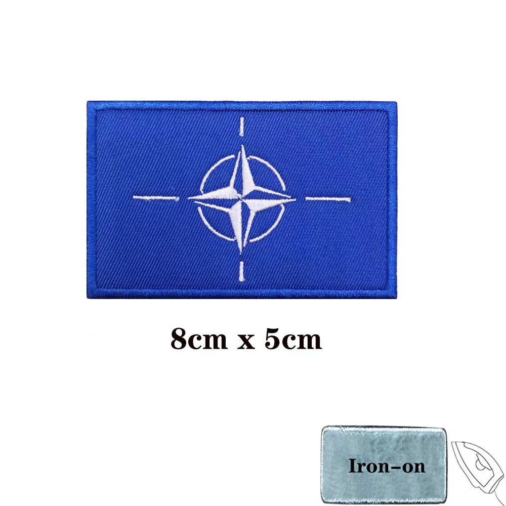 Parches bordados de la bandera de la OTAN, insignia de ropa, brazalete, pegatina de mochila, bolsa militar táctica, 1 unidad - imagen 2