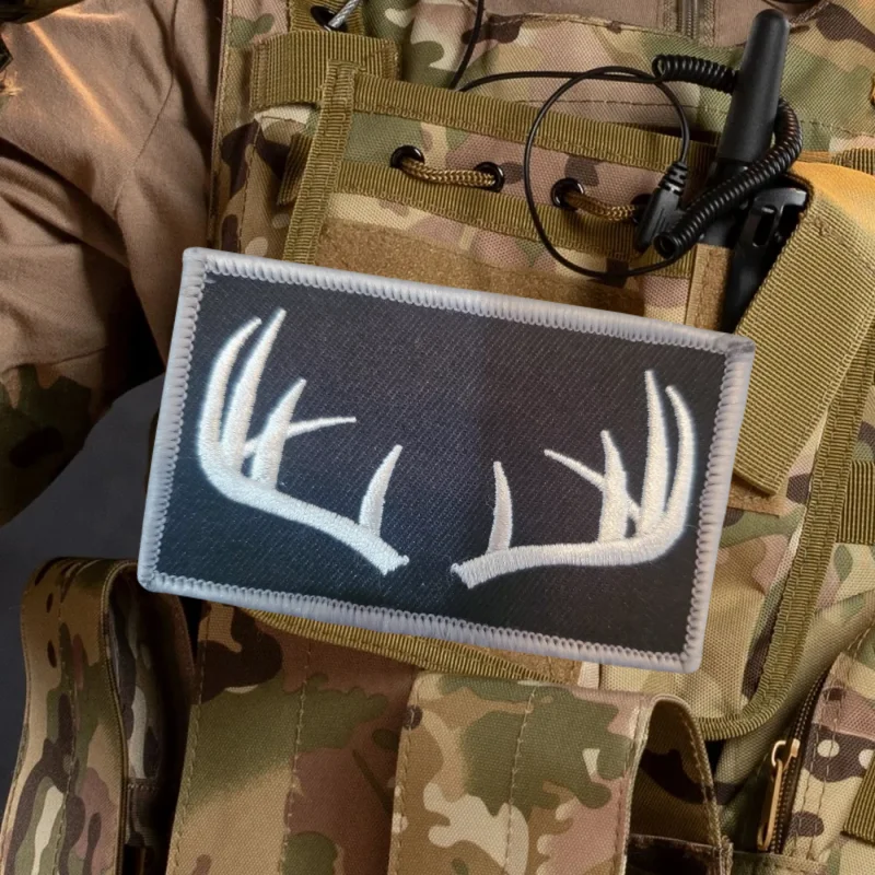 ANTLERS parche bordado táctico insignia de moral militar parches brazalete gancho y bucle mochila al aire libre sombrero accesorios pegatinas - imagen 4