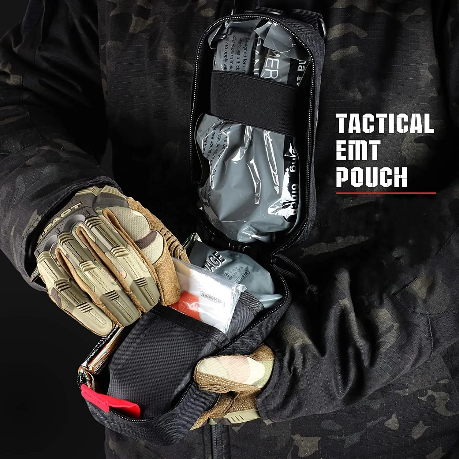 Kit táctico de primeros auxilios EMT bolsa con torniquete tijeras vendaje para emergencia IFAK Trauma Combat - imagen 5