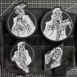 Parche táctico bordado Reaper calavera con velcro para MOLLE