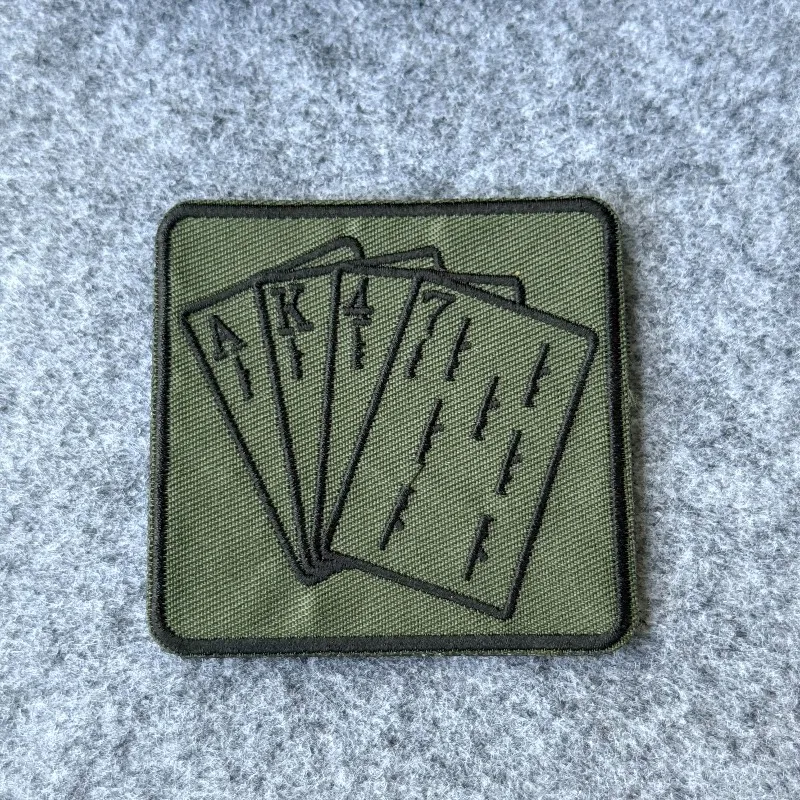 Parche velcro táctico AK-47 diseño cartas póker – Militar - imagen 4