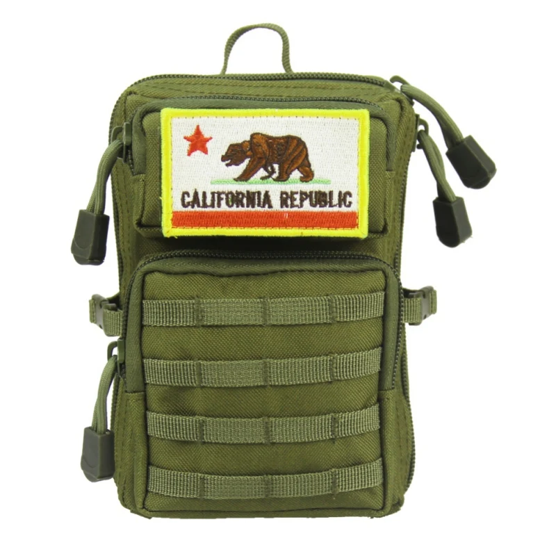 Bolsa EDC para deportes al aire libre para hombres y mujeres, bolsa de soporte para teléfono, mochila de sistema MOLLE para acampar, senderismo, impermeable, bolsa de cintura utilitaria - imagen 5