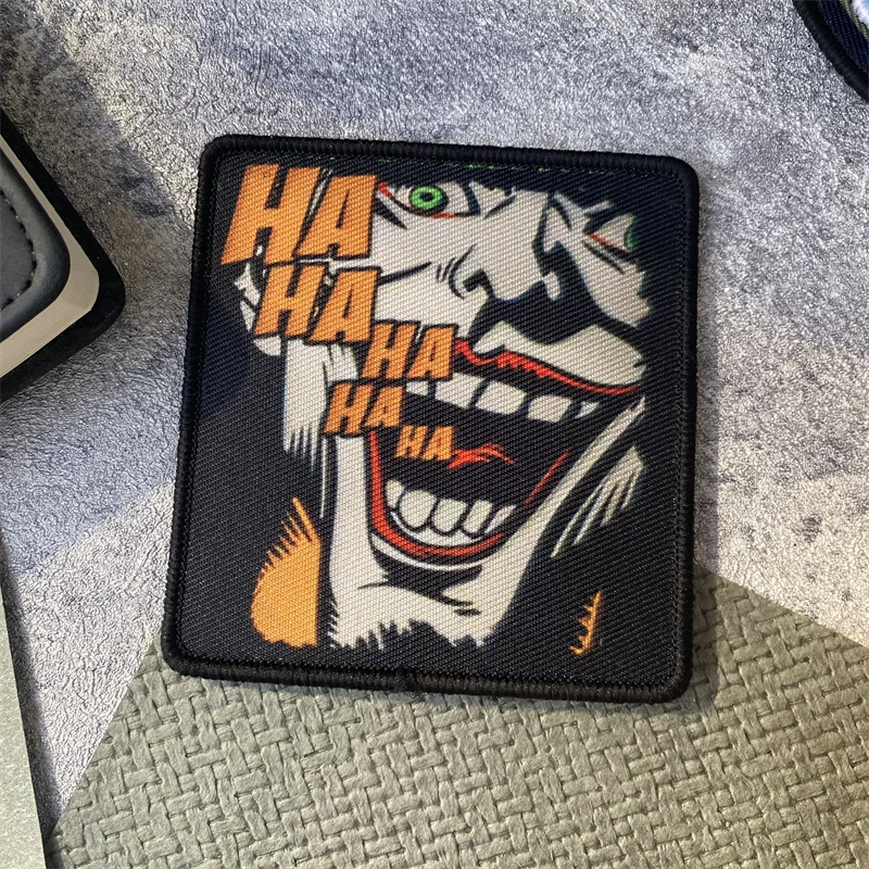 Hahahaha-insignia de moral divertida, parche impreso, brazalete militar táctico, gancho y bucle, accesorios para mochila al aire libre, pegatinas - imagen 2