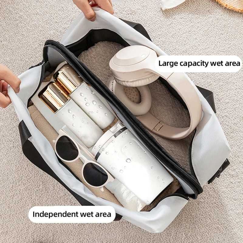 Bolsa de lona para gimnasio, bolsas deportivas para Yoga y Fitness, bolso de viaje al aire libre seco y húmedo para natación y Camping con paquete de zapatos, bolso grande de negocios - imagen 4