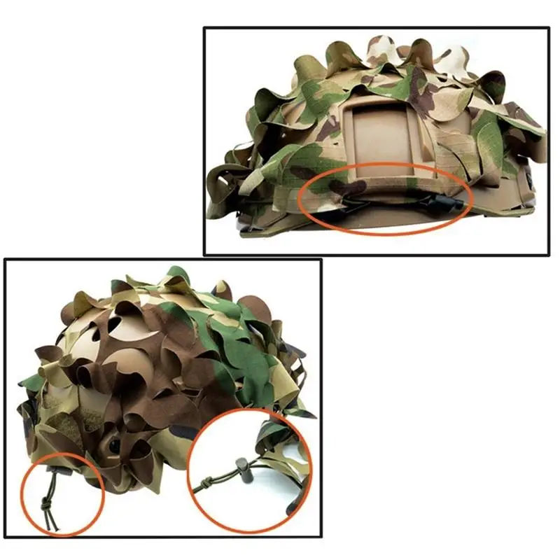 Cubierta de casco rápida Multicam, cubierta de red de camuflaje, corte láser ligero, para caza Airsoft Paintball - imagen 5