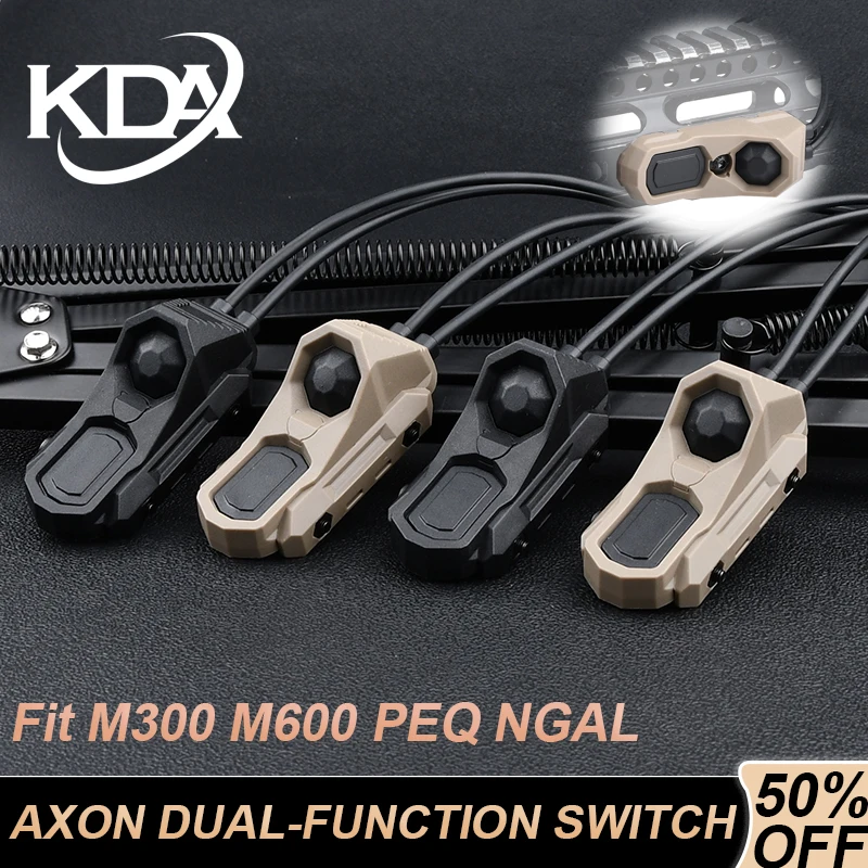 Interruptor remoto de presión de control dual función WADSN AXON, cola con enchufes SF/2.5/3.5/Crane. Compatible con interruptores de luz Scout PEQ, NGAL, M300, M600 - imagen 2