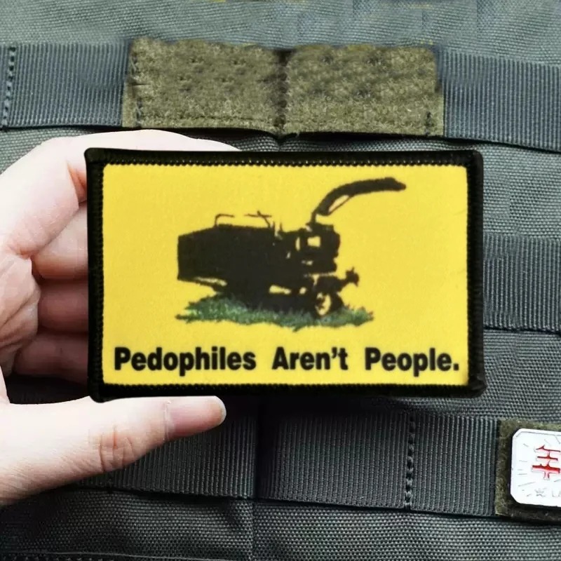 Parche de pedófilos para no personas, insignias de moral táctica para ropa, brazalete con estampado, gancho, pegatina para mochila militar - imagen 2