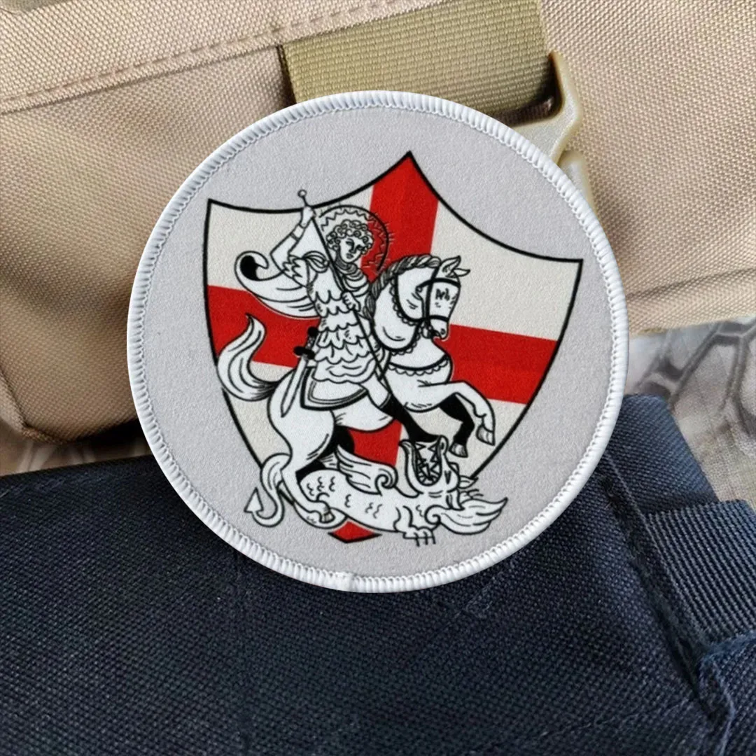 Parche táctico de San Jorge y el dragón, parches de gancho y bucle, insignia de moral tejida, brazalete del ejército militar, pegatinas para mochila - imagen 2
