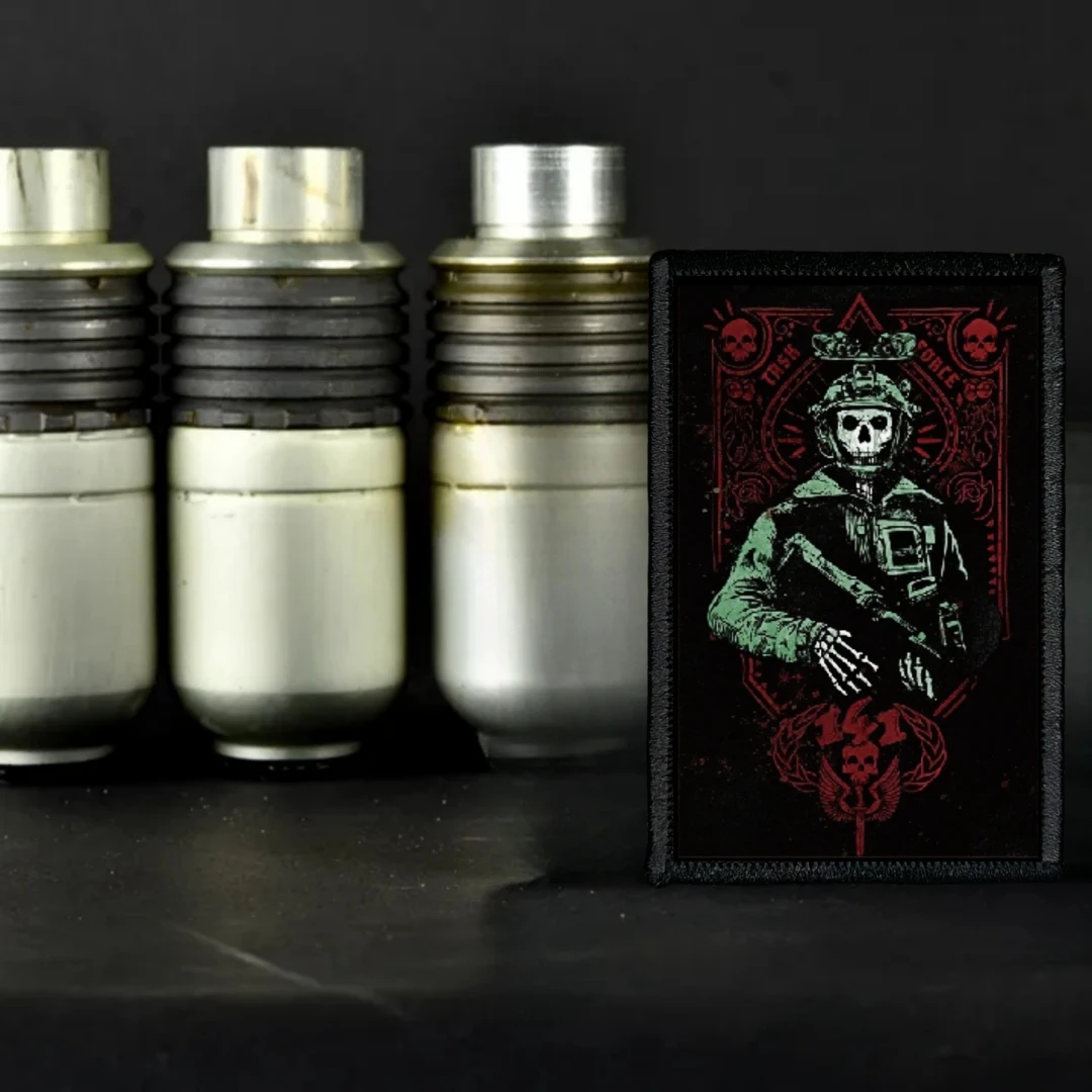 TASK FORCE 141 CODE Call of Duty visión nocturna cráneo insignia de moral táctica parches brazalete militar impreso mochila pegatina - imagen 2