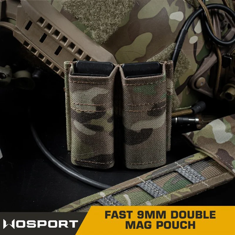 Molle-bolsa táctica militar rápida para exteriores, 9mm, doble Mag, transporte Mag, caza, Airsoft, accesorios CS Wargame - imagen 2