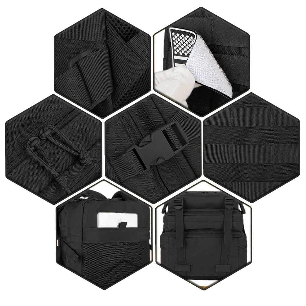 Mochilas tácticas de 30/50L para hombre, bolsas de viaje para supervivencia al aire libre, paquete de asalto 3P EDC Molle, bolsa para senderismo y caza - imagen 5