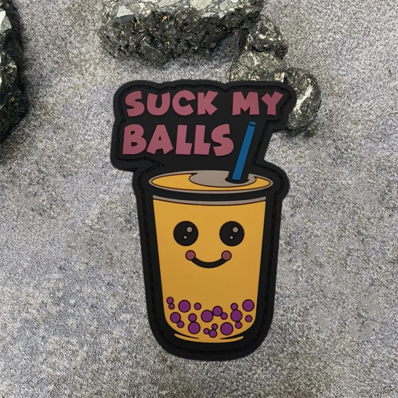 Parche táctico de PVC para morale de té de burbujas, brazalete bonito y divertido con gancho y bucle, mochila para exteriores, sombrero, chaleco, accesorios, pegatinas - imagen 5