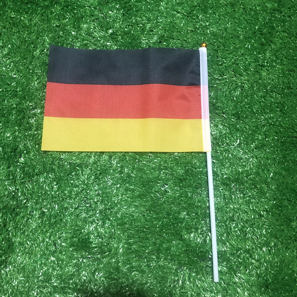 BANDERA SKY 14x21cm poliéster GER Alemania bandera ondulada a mano 10/20/50/100 Uds con poste de plástico para decoración - imagen 2