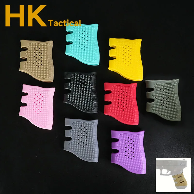 Funda de agarre antideslizante de goma para pistola táctica, guante protector transpirable antideslizante para arma de caza AR15 HK416 G17 G19 G22 - imagen 4