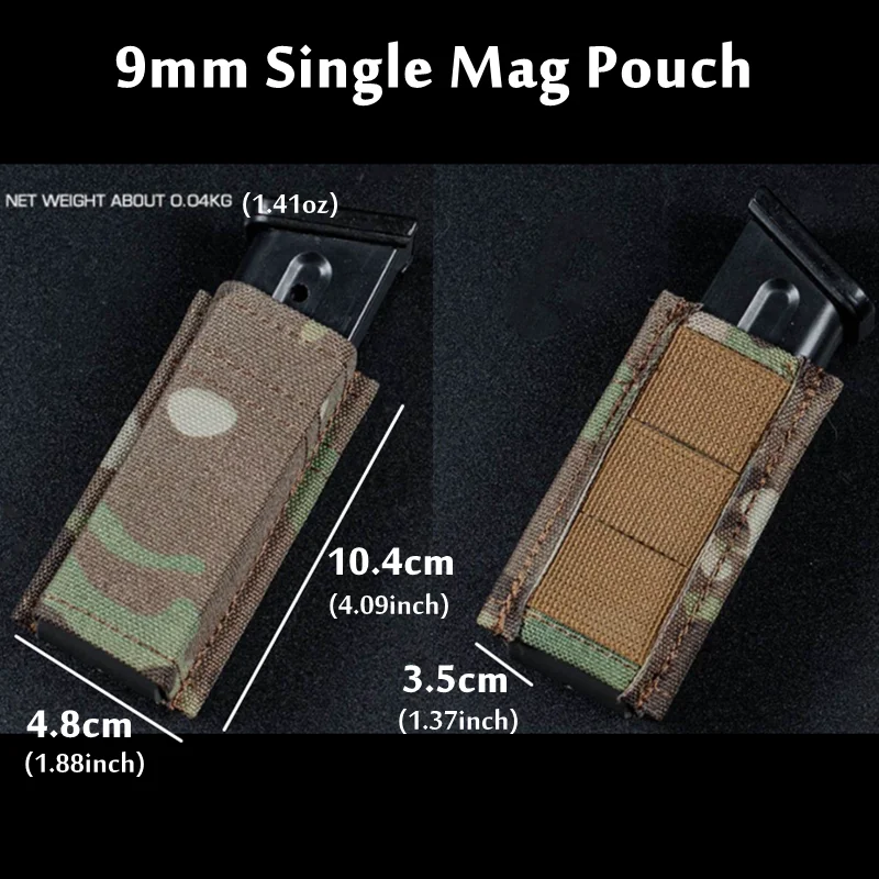 FAST 1911/9mm bolsa de un solo Mag táctica Molle funda de una sola revista para GLock 17 19 22 23 43 combate 9mm Mag Bag - imagen 3
