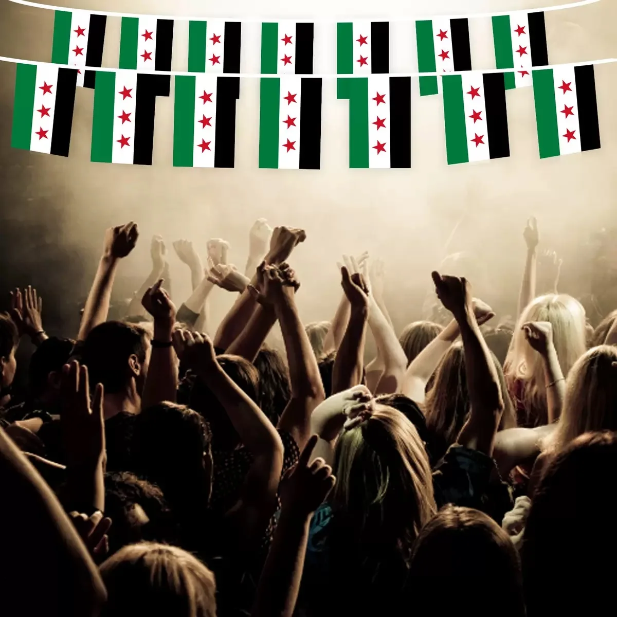 14*21 cm 20 piezas bandera de Siria cadena de personaje sirio cartel de tres estrellas de la República Árabe Siria - imagen 4