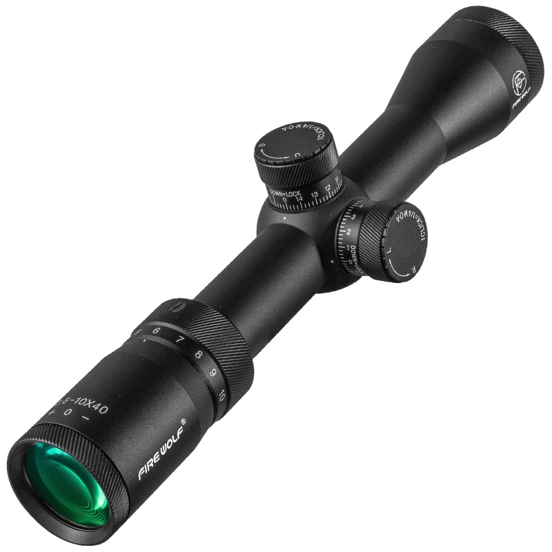 Fire Wolf-mira telescópica para caza, retícula verde, mira óptica, Rifle de caza, pistolas de aire Airsoft, 2,8-10X40 - imagen 2